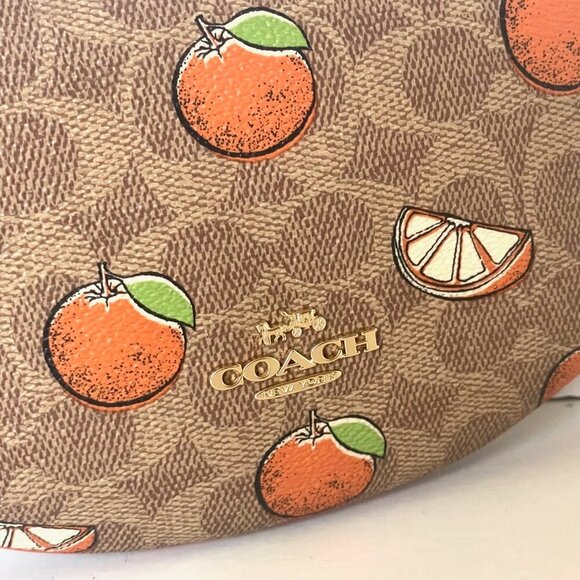Coach Mini Payton Shoulder Bag Oranges Signature Canvas CBA78 Leather ORIGPKG - Picture 5 of 12